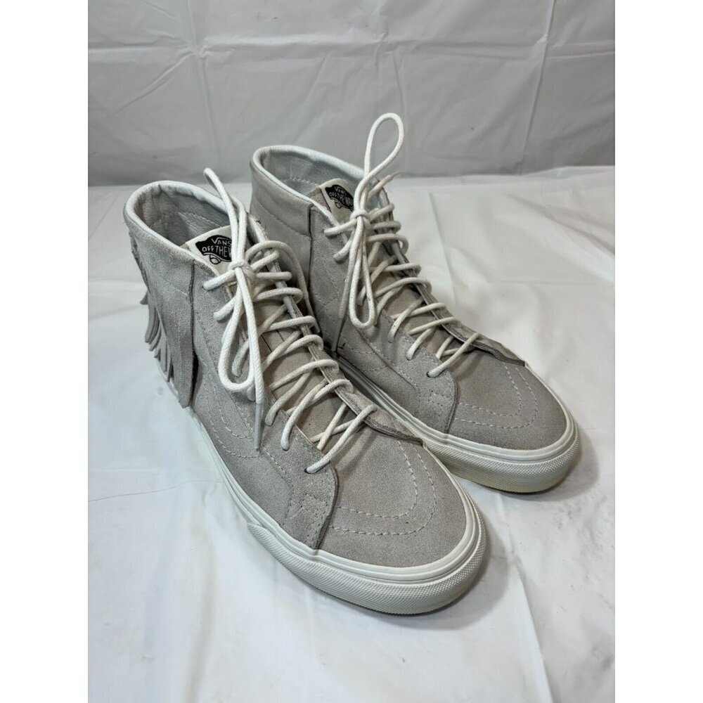 Vans Off The Wall High Top Gray Fringe Size 7